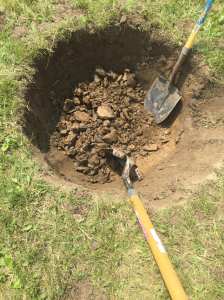 Digging raw clay from the groung